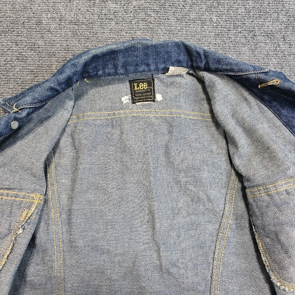 VTG 70s Lee Riders Blue Denim Jean Jacket Womens Cropped S USA RARE Sanforized - Picture 11 of 14